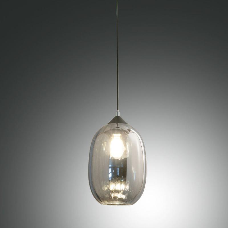 FABAS LUCE FAB-3519-40-126-01 Infinity Pendelleuchte Ø20cm E27 Rauchglas Schwarz Smartluce