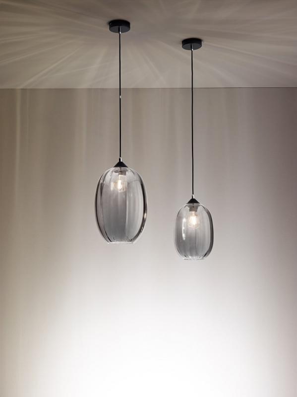 FABAS LUCE FAB-3519-40-126-01 Infinity Pendelleuchte Ø20cm E27 Rauchglas Schwarz Smartluce
