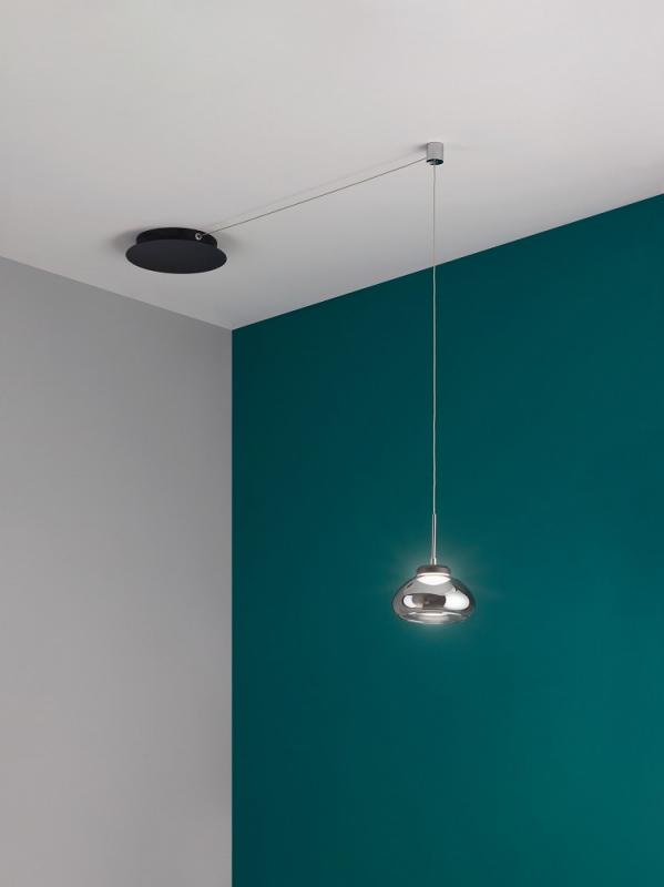 FABAS LUCE FAB-3547-40-126-01 Arabella LED Pendelleuchte Ø14cm 8W Warmweiß Rauchglas Smartluce