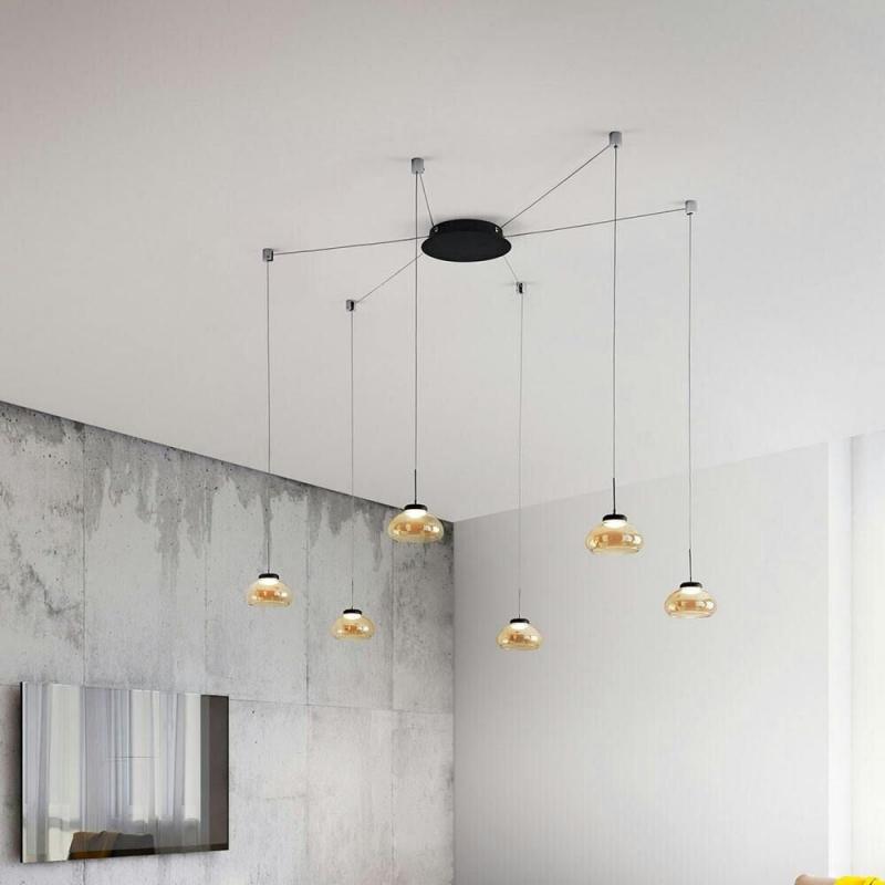 FABAS LUCE FAB-3547-46-125-01 Arabella LED Pendelleuchte 6-flammig 48W 3000K Amber Smartluce