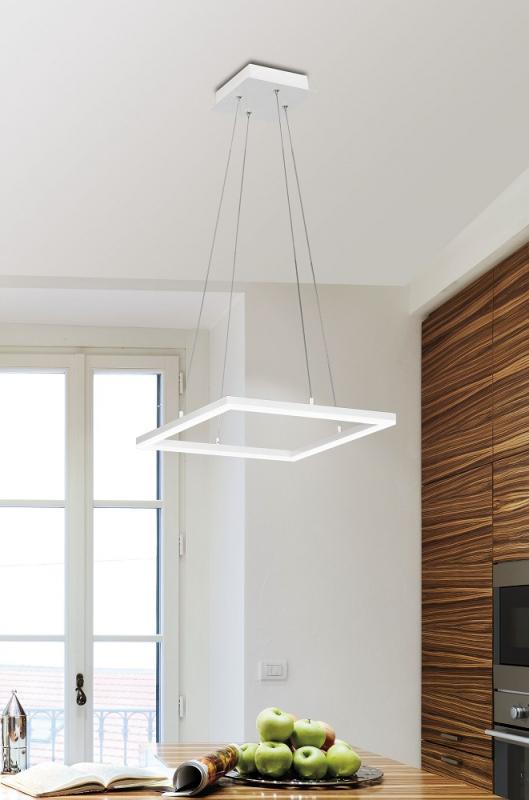 FABAS LUCE FAB-3394-40-102-01 Bard LED Pendelleuchte 42x42cm 39W 3000K Weiß Smartluce
