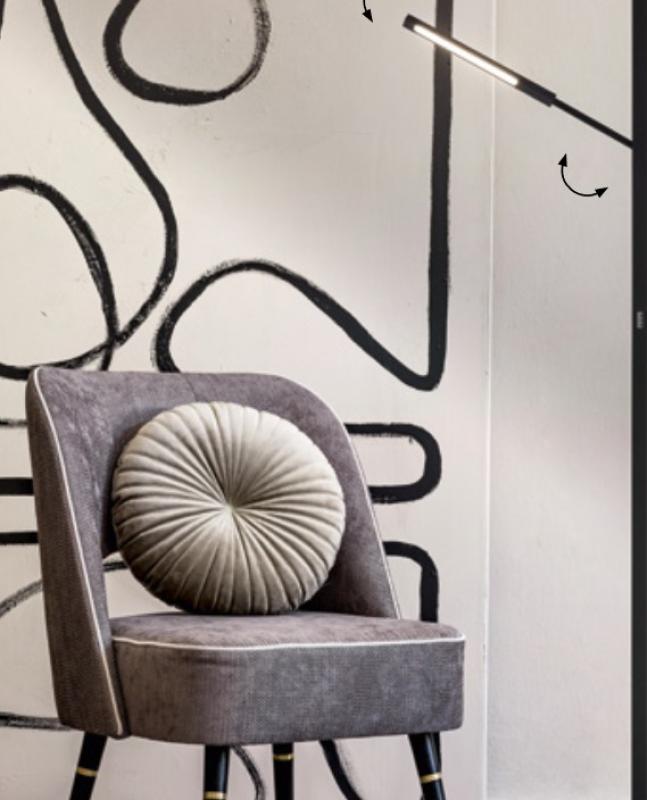 Filigrane LED Steh/Leseleuchte IDEAL in Weiß Touchdimmer Fabas Luce