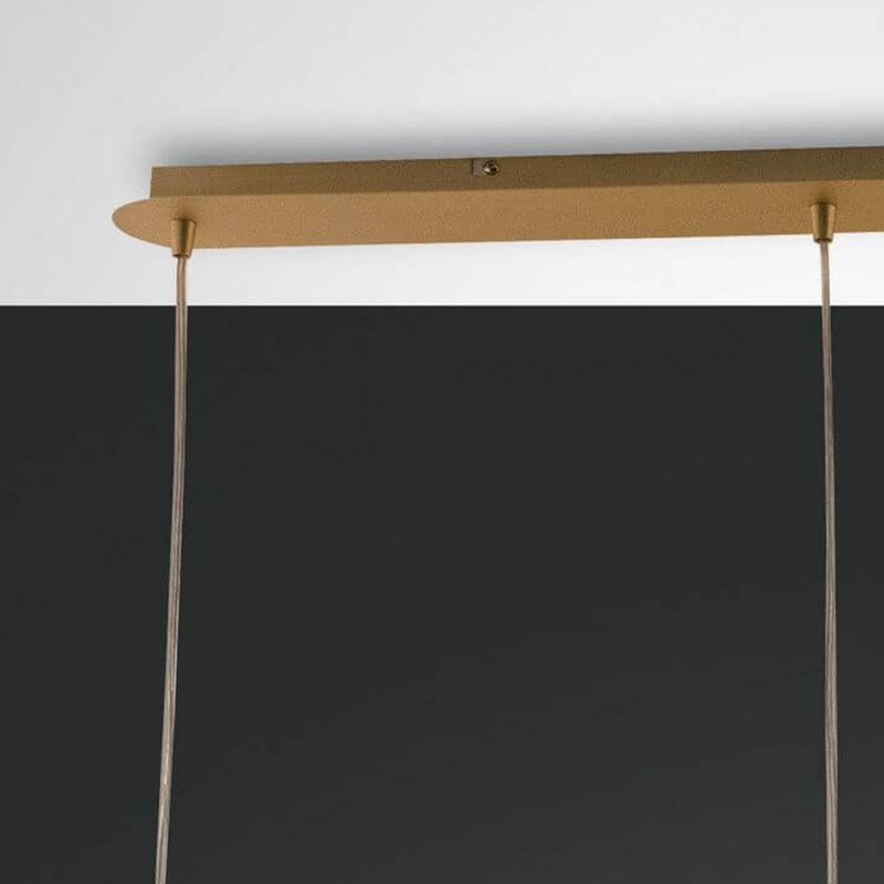 Dafne 3-flammige Mediterrane Glas-Pendelleuchte in zeitlosem Design in Amber von Fabas Luce