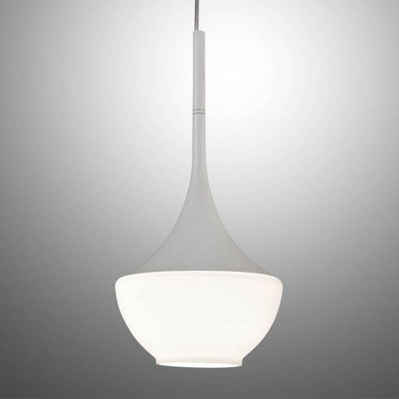 Apollo Pendelleuchte aus Metall & Glas in Weiß im Retro-Look von Fabas Luce