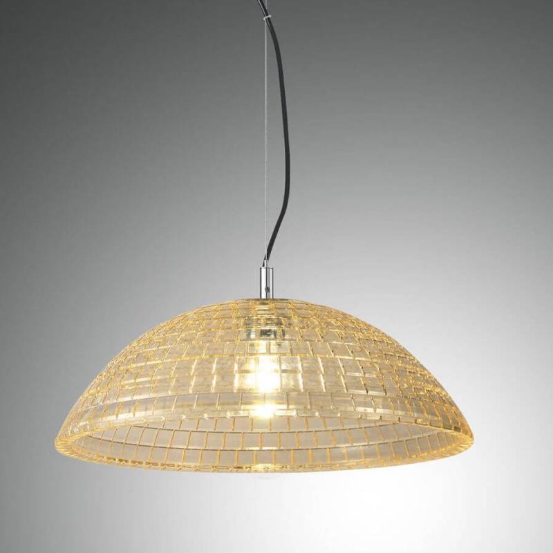 Diamond Pendelleuchte aus Glas in Amber von Fabas Luce