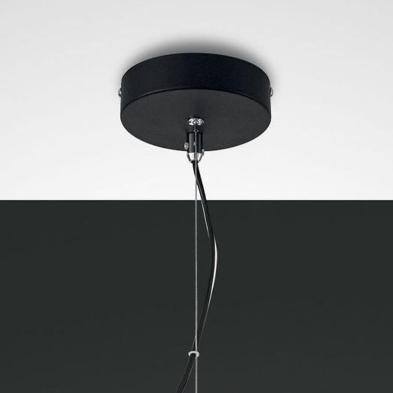 Diamond Pendelleuchte aus dickwandigem Rauchglas von Fabas Luce