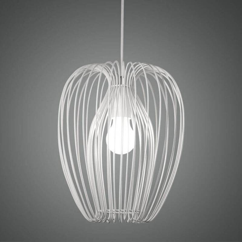 Camp Pendelleuchte mit integriertem Doppelkorb in Weiß im Vintage-Look von Fabas Luce