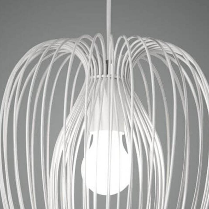 Camp Pendelleuchte mit integriertem Doppelkorb in Weiß im Vintage-Look von Fabas Luce