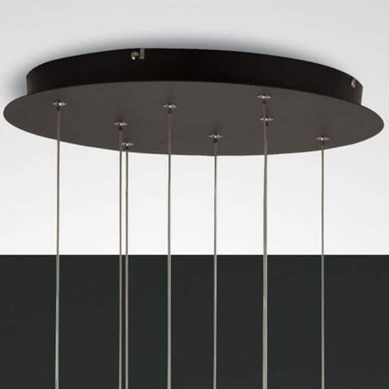 Prado 8-flammige LED Pendelleuchte im Röhrenstil mit Ober- und Unterlicht in Schwarz dimmbar von Fabas Luce