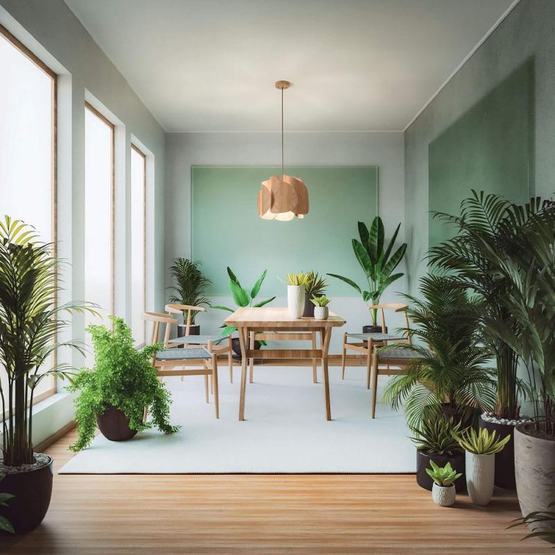 Pevero Pendelleuchte aus massivem Eschenholz in extravagant gebogener Form Ø42 von Fabas Luce