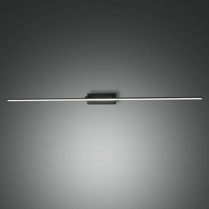 Große 110cm Nala LED Wandleuchte als Spiegel- und Bilderleuchte in Schwarz von Fabas Luce