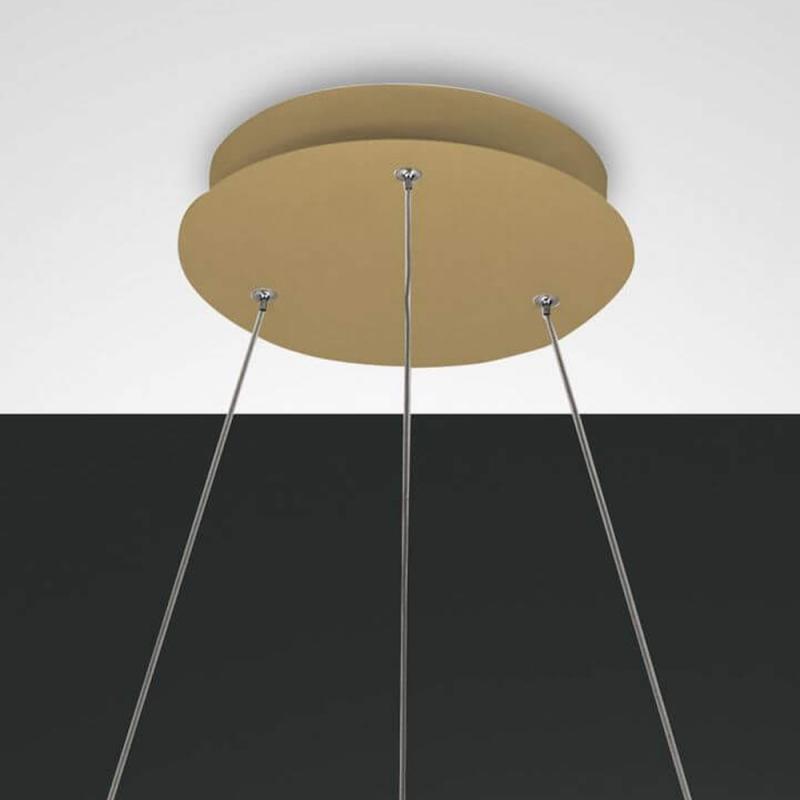 Palau LED-Pendelleuchtein in Ringform Gold up&downlight dimmbar Ø80cm von Fabas Luce