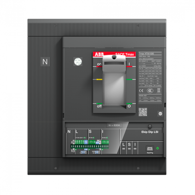 ABB XT5S 400 Ekip Dip LSI In=250 4p F F Kompaktleistungsschalter Tmax XT5 mit vorderseitigen Anschlüssen, 4polig