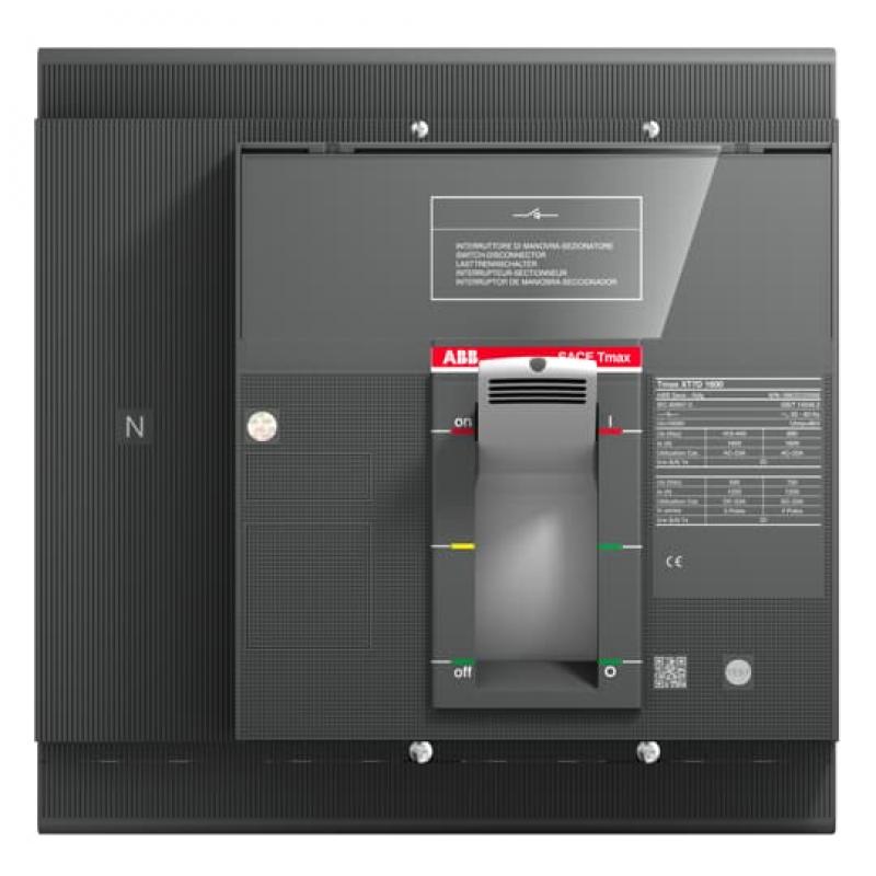 ABB XT7D 1600 4p F F Kompaktlasttrennschalter Tmax XT7D mit vorderseitigen Anschlüssen, 4polig