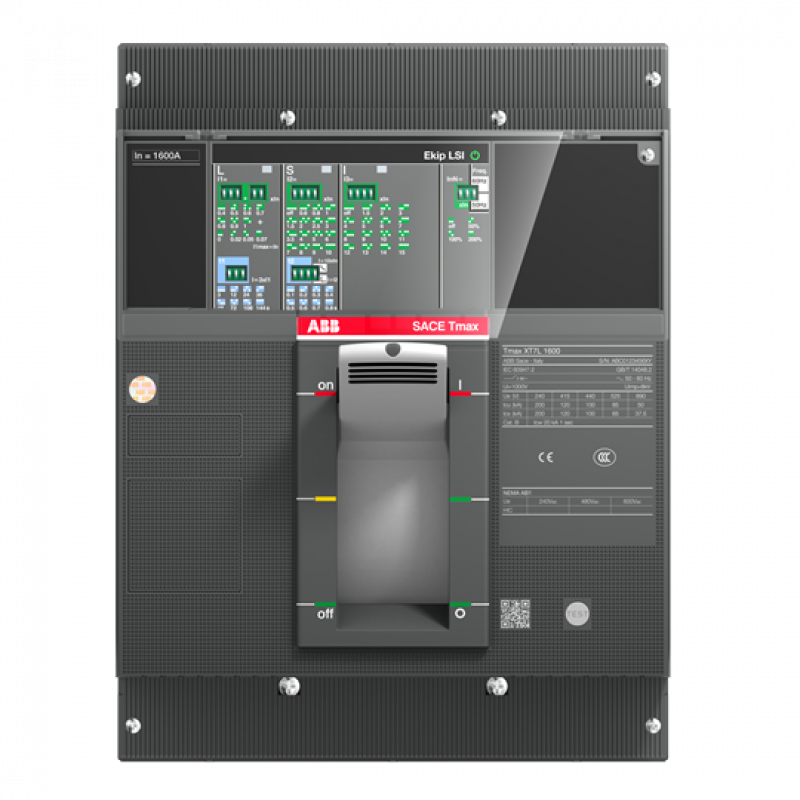 ABB XT7L 1000 Ekip G Dip LS/I 1000 3p F F UL Kompaktleistungsschalter Generatorschutz Tmax XT7 mit vorderseitigen Anschlüssen, 3polig
