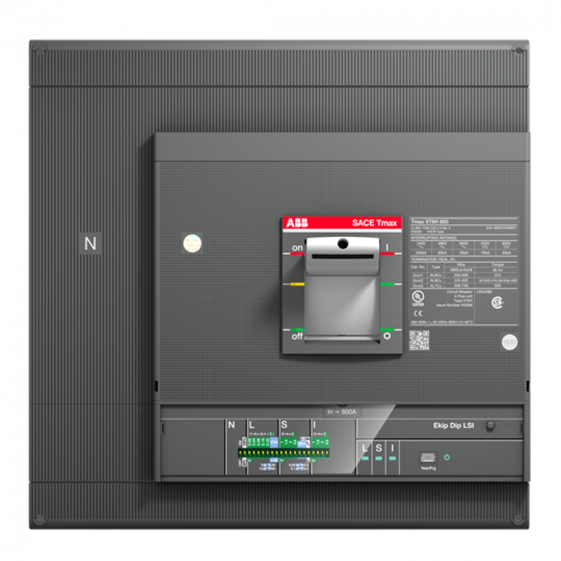 ABB XT6H 800 Ekip Dip LS/I 600 4p FF UL/CSA Kompaktleistungsschalter Tmax XT6 mit vorderseitigen Anschlüssen, 4polig