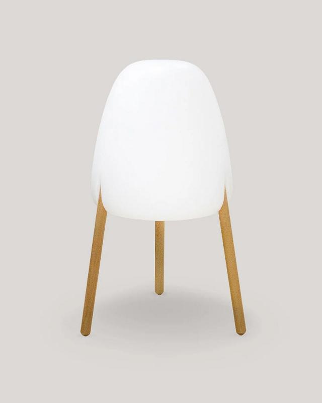 New Garden Rocket 70 Stehleuchte In&Out mit Holzfüßen dimmbare LED mit Fernbedienung 230V, Höhe Schirm 40 cm, IP65