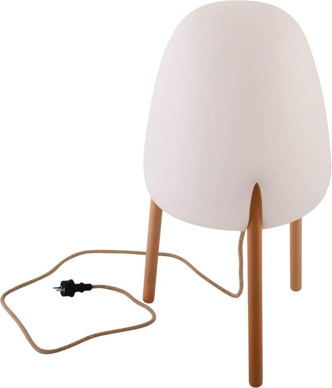 New Garden Rocket 70 Stehleuchte In&Out mit Holzfüßen dimmbare LED mit Fernbedienung 230V, Höhe Schirm 40 cm, IP65