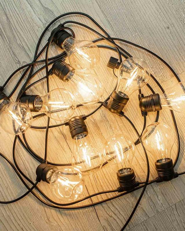 New Garden ALLEGRA Lichterkette in Schwarz 8 Meter IP44 warmweißes Licht