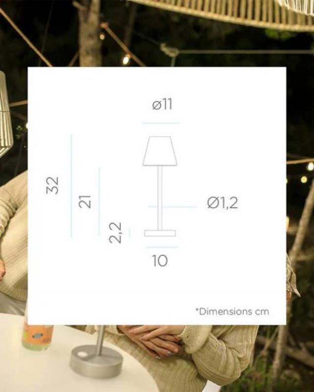 NewGarden LOLA SLIM 30 LED Tischlampe Touch-Sensor dimmbar weiss für Innen & Außen IP44