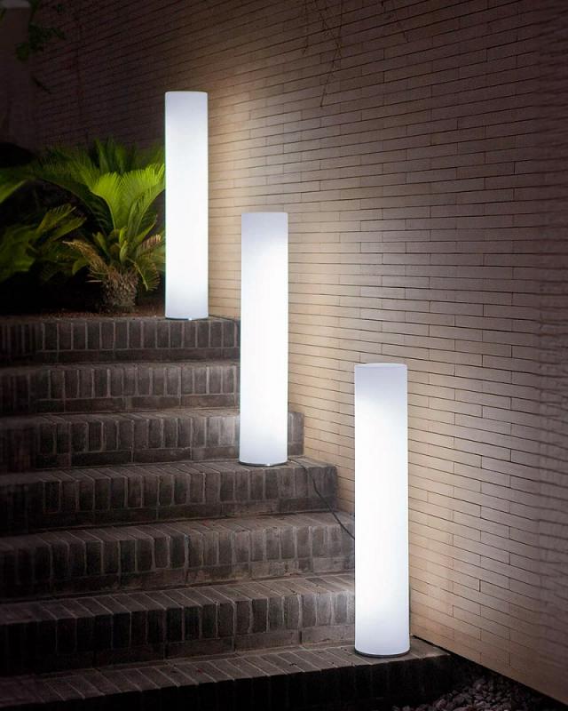 New Garden Säulenförmige Akku LED Outdoor-Standleuchte FITY 100 RGB dimmbat mit  Fernbedienung Höhe 100 cm Durchmesser: 19 cm