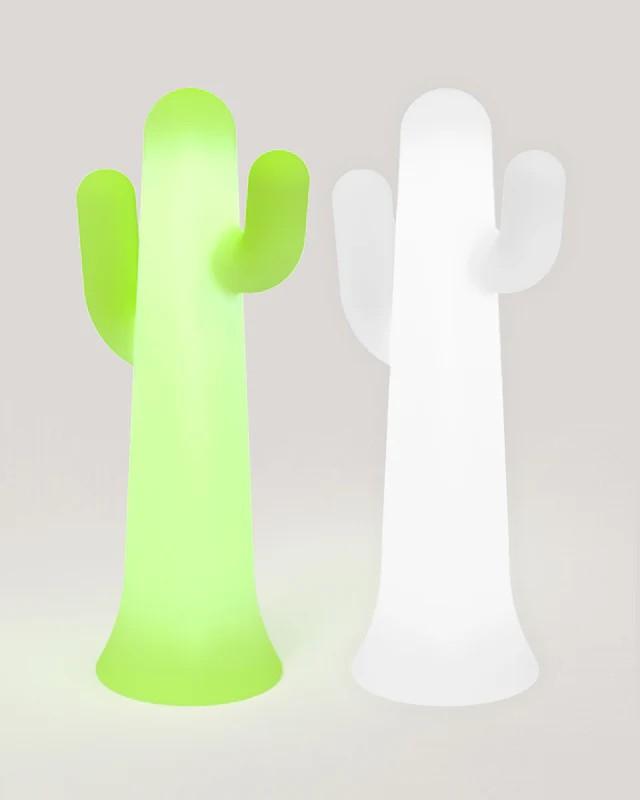 New Garden Stehlampe PANCHO LED-Kaktus 139cm hoch weiß mit Akku, Fernbedienung, RGBW und kaltweißes Licht IP65