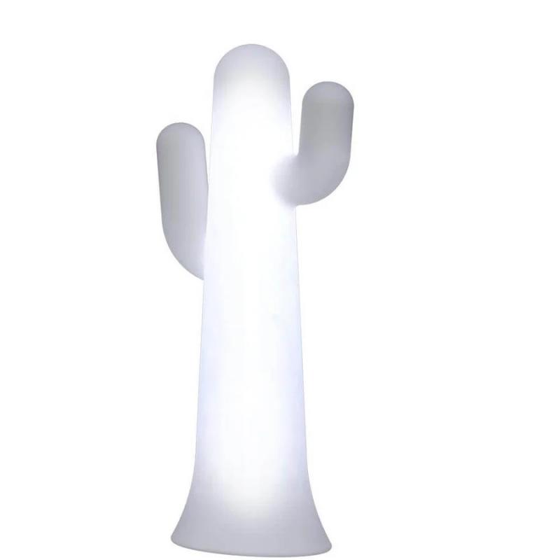 New Garden Stehlampe PANCHO LED-Kaktus 139cm hoch weiß mit Akku, Fernbedienung, RGBW und kaltweißes Licht IP65