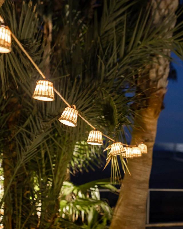 New Garden AURORA Lichterkette aus Naturfasern 8 Meter mit Stecker 230V