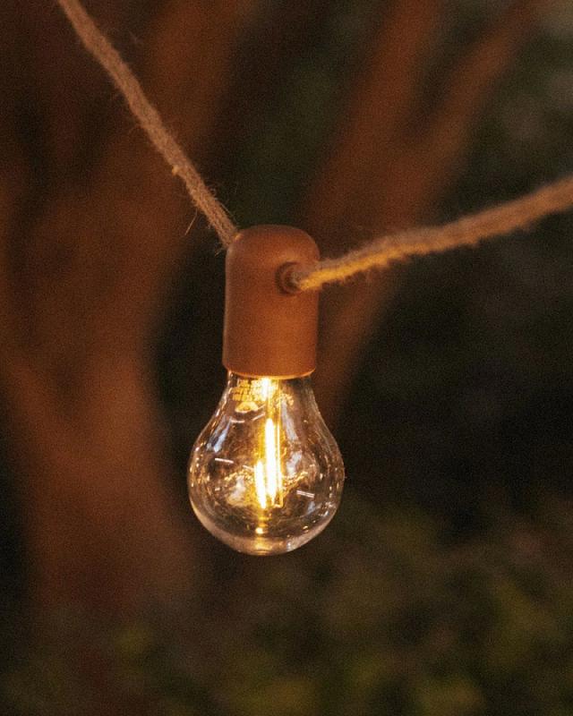 New Garden ALLEGRA Lichterkette JUTE braun 8 Meter braun IP44