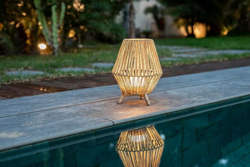 New Garden SISINE 30 Akku Tischleuchte dimmbar mit Fernbedienung für Innen & Außen