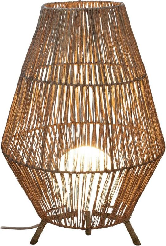 New Garden SISINE 70 Stehlampe aus Jute Naturfasern kabelgebunden mit Fernbedienung für Innen & Außen