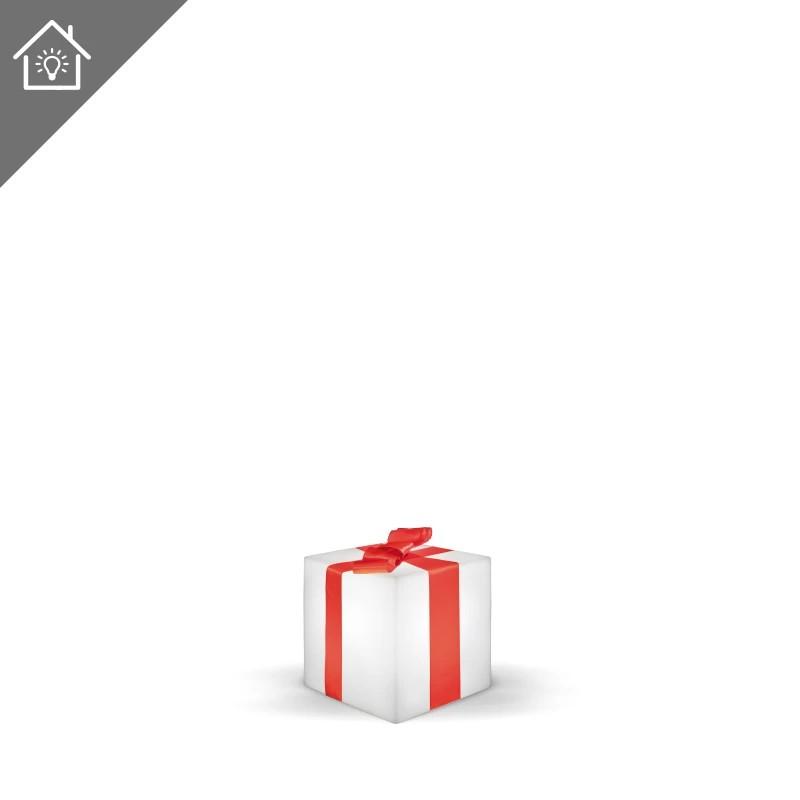 New Garden GIFTY 20 Leuchtwürfel 20x20cm mit Geschenkschleife weiss RGBW Solar Akku Innen & Außen New Garden