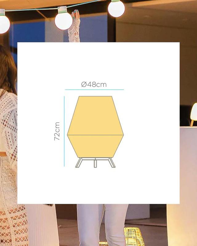 New Garden SISINE 70 Rattan Stehlampe aus Jute Naturfasern kabelgebunden mit Fernbedienung für Innen IP20