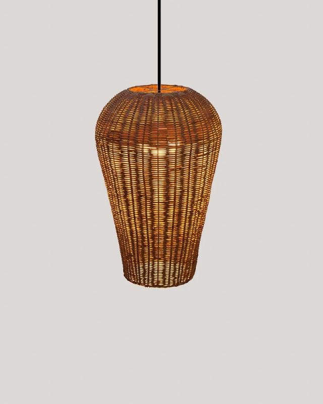 New Garden Große Saona Naturgeflecht Ratta Hängeleuchte mit E27 Fassung ohne Leuchtmittel für Innen IP20