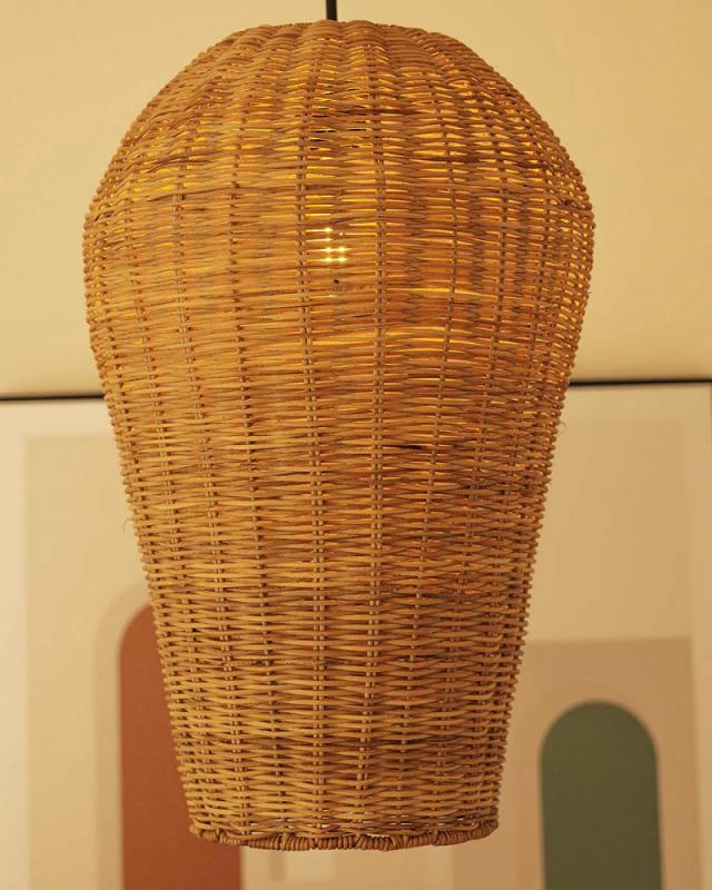 New Garden Große Saona Naturgeflecht Ratta Hängeleuchte mit E27 Fassung ohne Leuchtmittel für Innen IP20