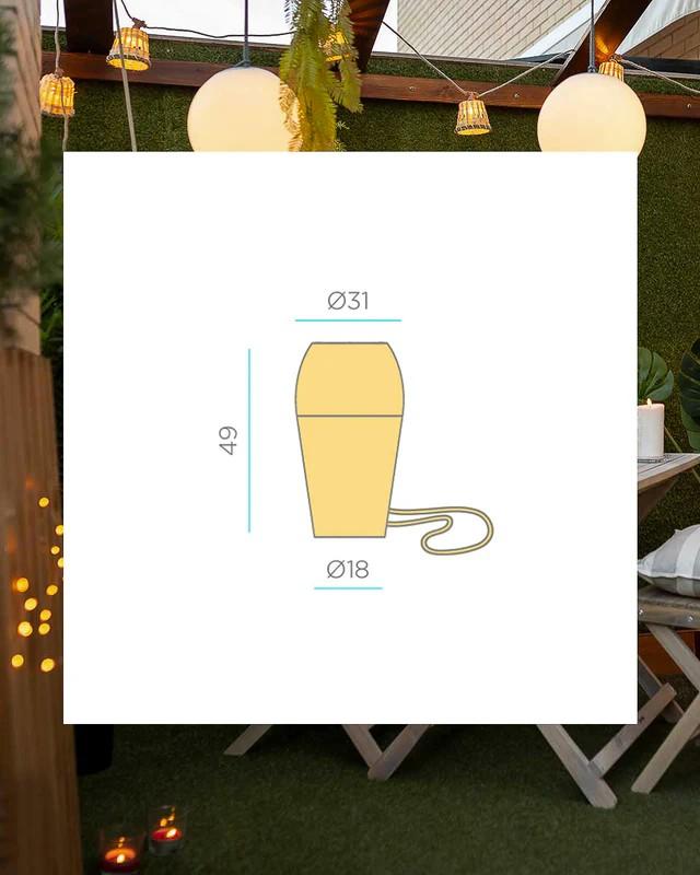 New Garden Große Saona Naturgeflecht Ratta Hängeleuchte mit E27 Fassung ohne Leuchtmittel für Innen IP20