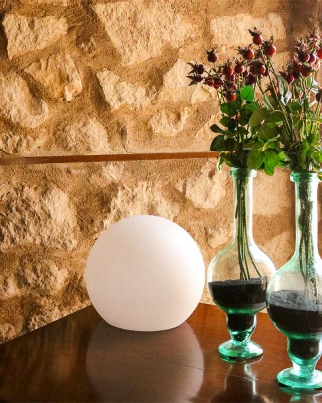 New Garden LED-Lichtkugel BULY 20 weiss Innen IP20 ø20 x 17 cm warmweißes Licht mit 230 Volt Anschluß/ Stecker