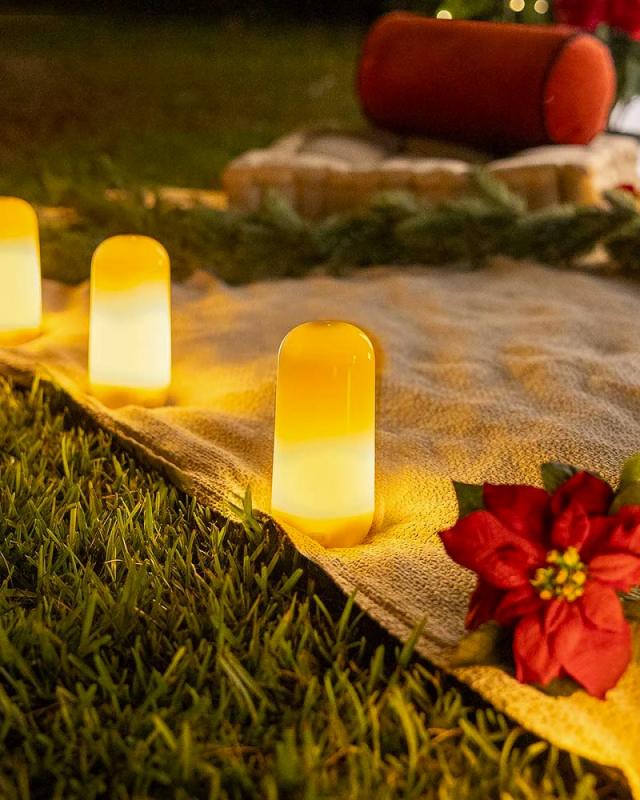 New Garden CANDY LED Tisch Leuchte Solar Akku mit Fernbedienung USB In&Out in Weiß IP54