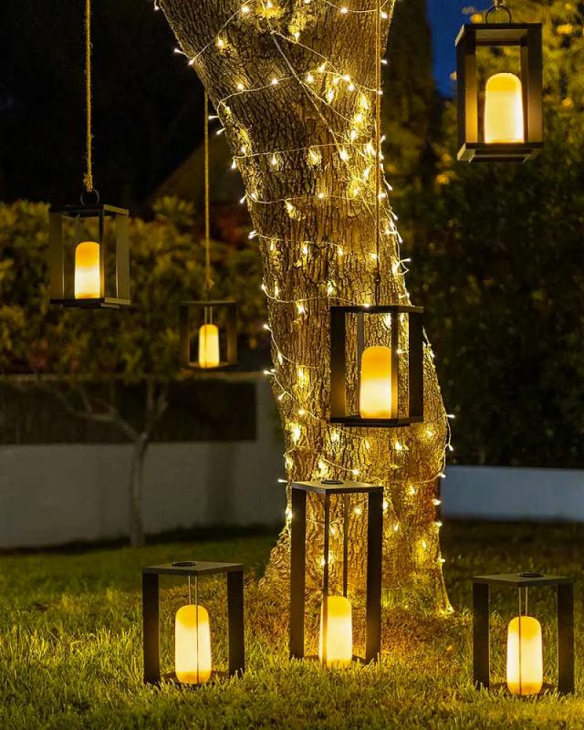 New Garden SIROCO Tischlampe klein 30cm schwarz Akku dimmbar Fernbedienung In&Out IP54