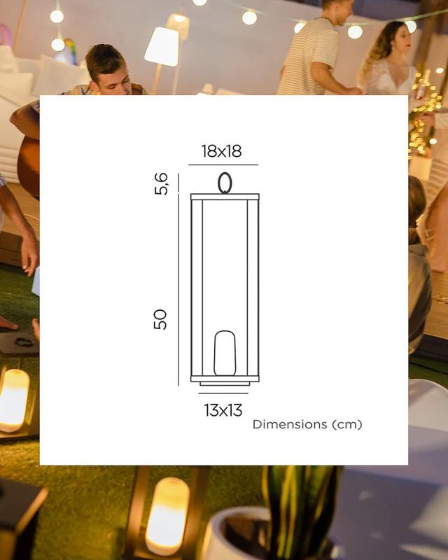 New Garden SIROCO kabellose tragbare Metall-Laterne 50cm schwarz Akku dimmbar Fernbedienung In&Out IP54