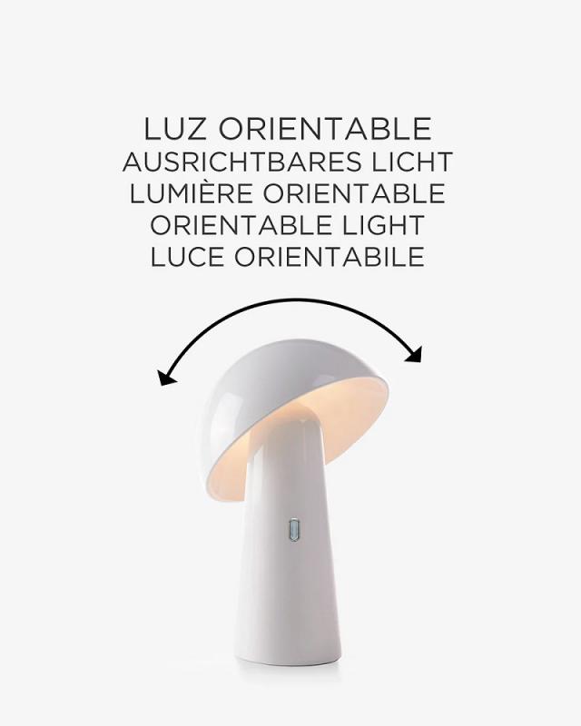 New Garden SHITAKE Tischleuchte In&Out Akku dimmbar IP44 in weiß