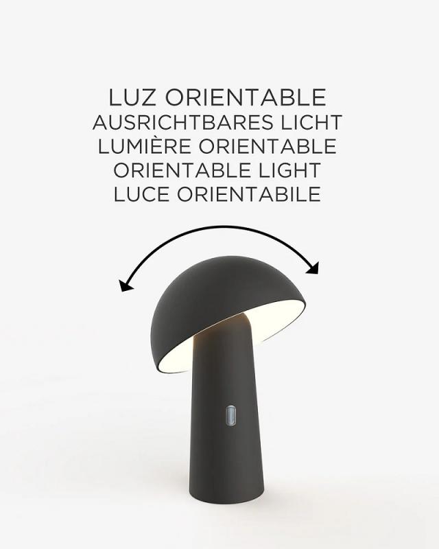 New Garden SHITAKE Tischleuchte In&Out Akku dimmbar IP44 in schwarz