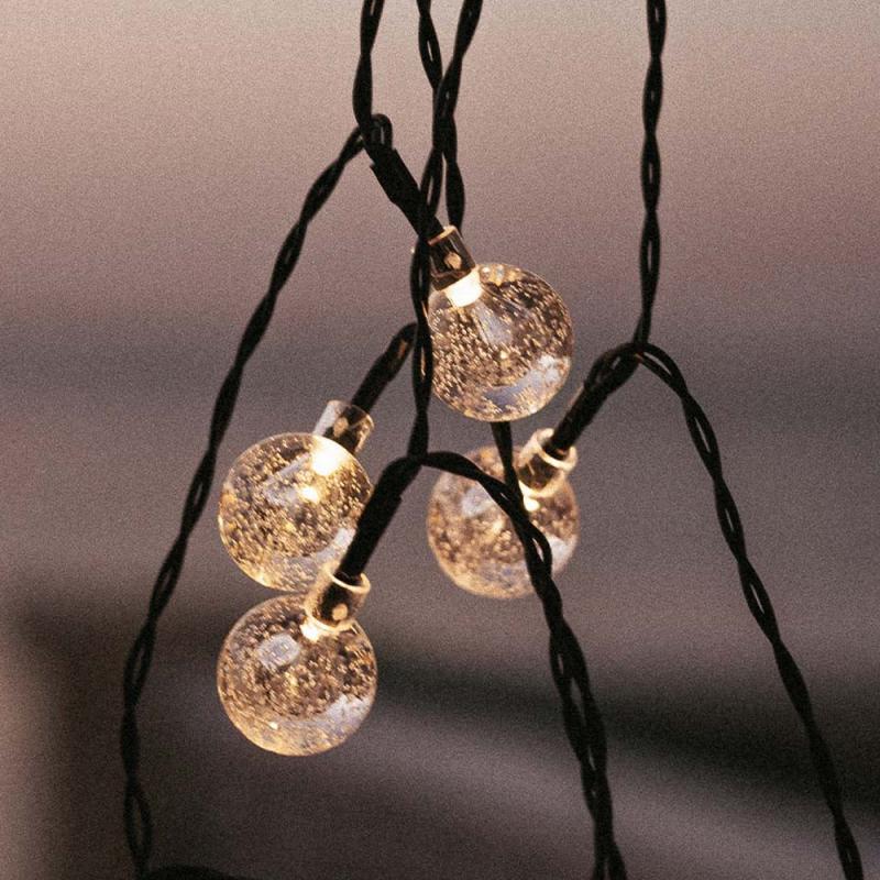 New Garden Lichterkette GRISELDA  IP44 mit Solar 266,6 cm lang, warmweißes Licht mit 20 Kugeln Ø2,3cm