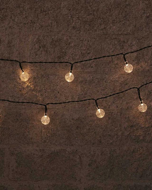 New Garden Lichterkette GRISELDA  IP44 mit Solar 266,6 cm lang, warmweißes Licht mit 20 Kugeln Ø2,3cm