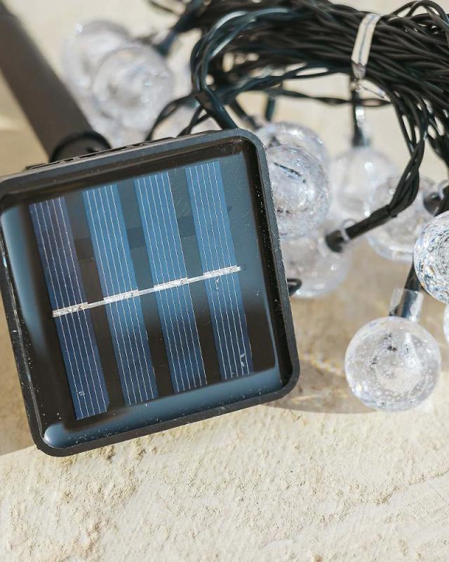 New Garden Lichterkette GRISELDA  IP44 mit Solar 266,6 cm lang, warmweißes Licht mit 20 Kugeln Ø2,3cm