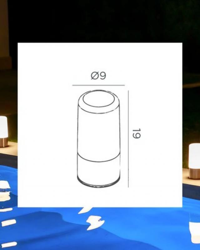 New Garden Maia Akku Tischleuchte Messingfarben In&Out RGBW wiederaufladbar über USB