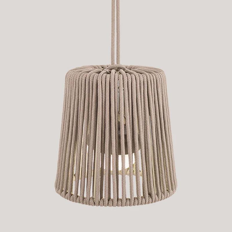 New Garden CONTA Mini LED Akku-Hängeleuchte USB-Aufladung, Fernbedienung, IP54 - aus recyceltem PVC mit warmweißem Licht  Ø 14,5 - Farbe Taupe Grau