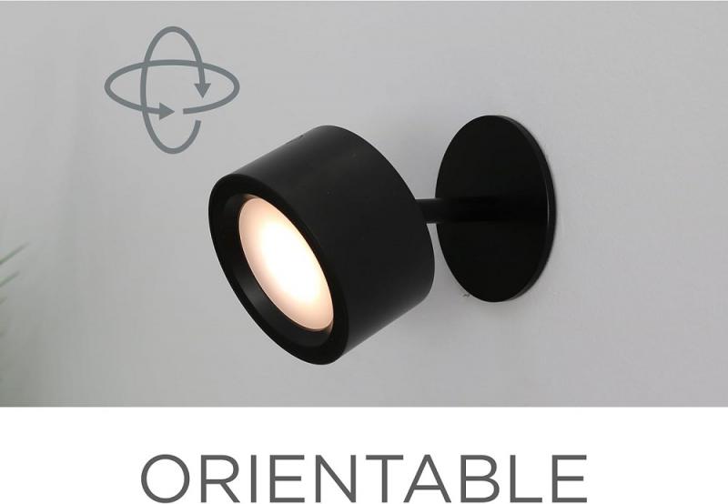 New Garden LED-Akku-Wandleuchte Roll 8 schwarz