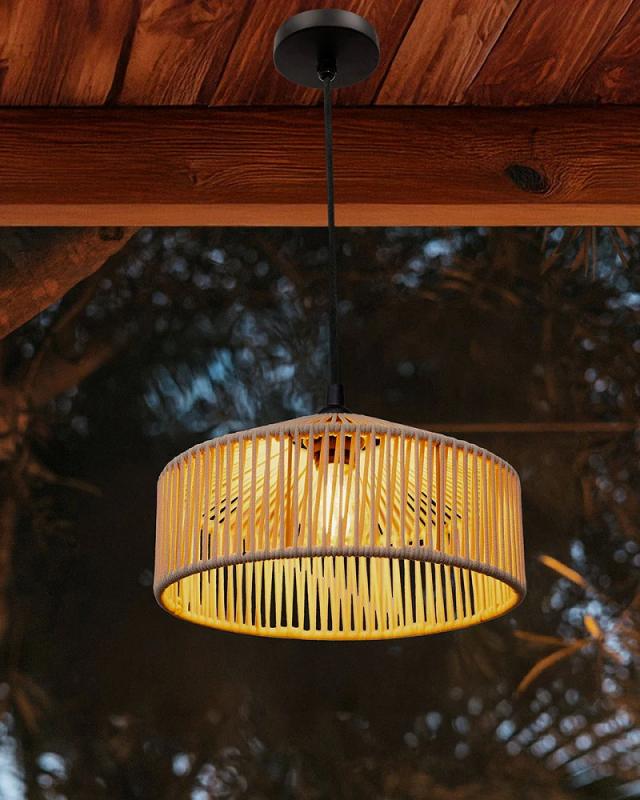 New Garden CALABARDINA PENDELLEUCHTE MIT KABEL und E27 Fassung Durchmesser: 30 cm, IP44 Sanftes Weiß