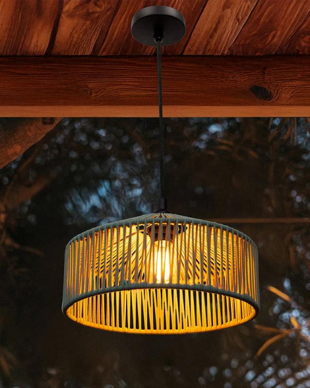 New Garden CALABARDINA PENDELLEUCHTE MIT KABEL und E27 Fassung Durchmesser: 30 cm, IP44 Sanftes Grün